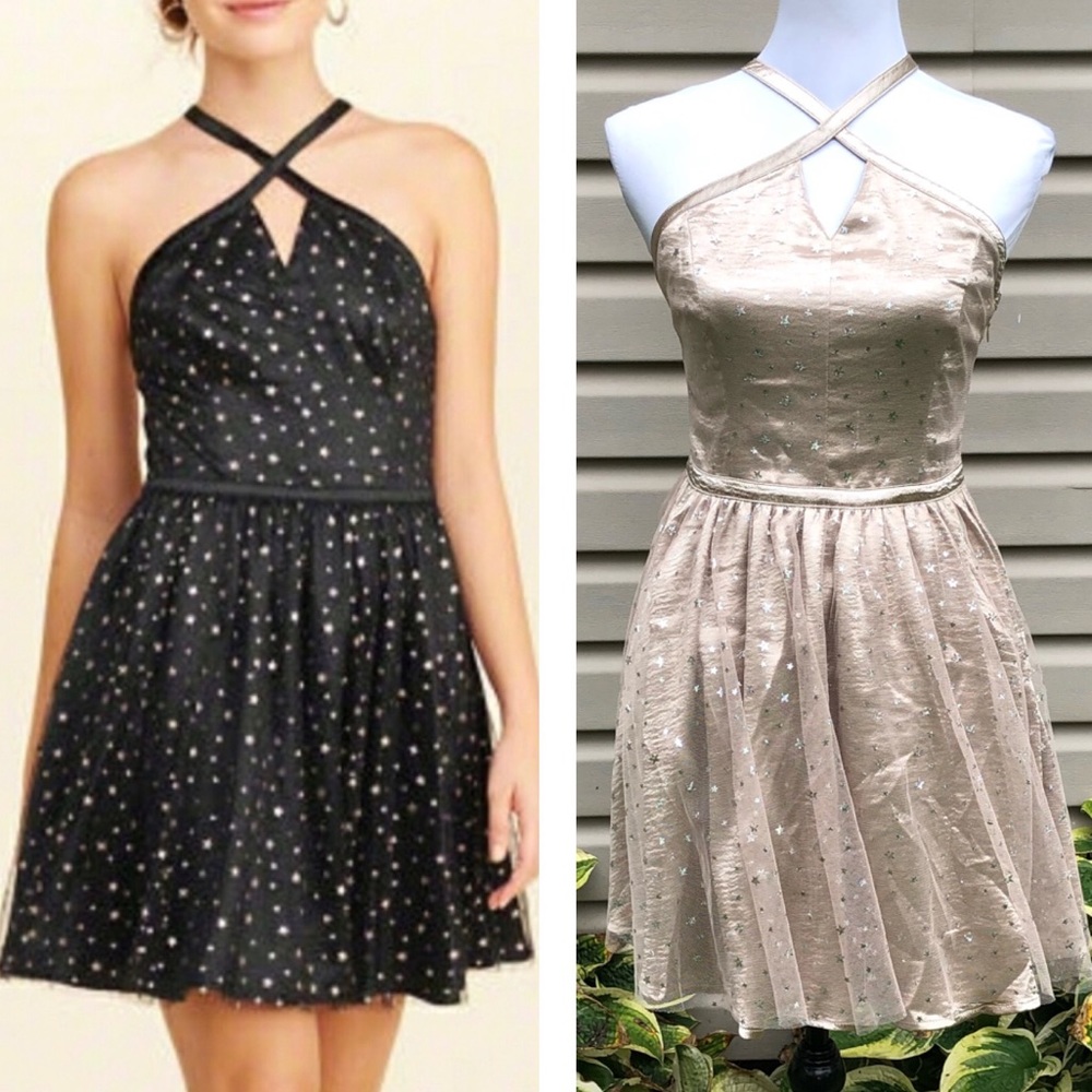 New Hollister Gold Star Fit and Flare Skater Dress